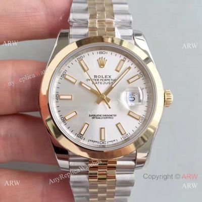 (EW) Replica Rolex Oyster Perpetual Datejust II 41mm Watch - 2-Tone Jubilee Silver Dial Cal.3255